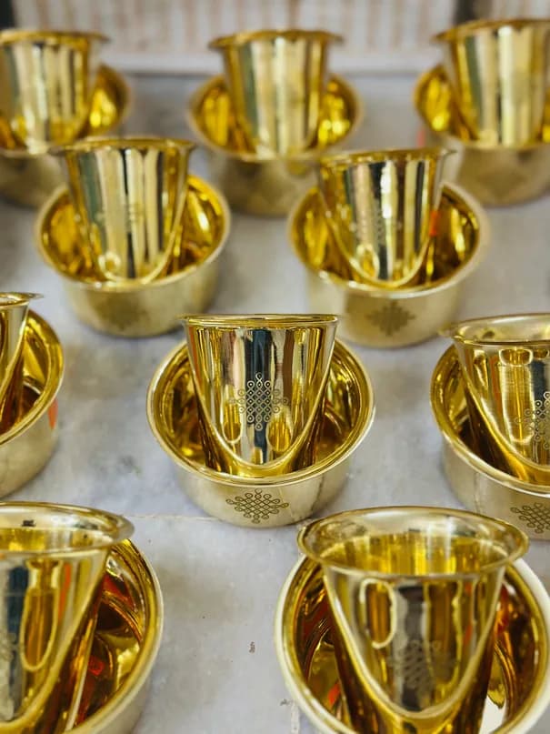 Brass Coffee Davara Set