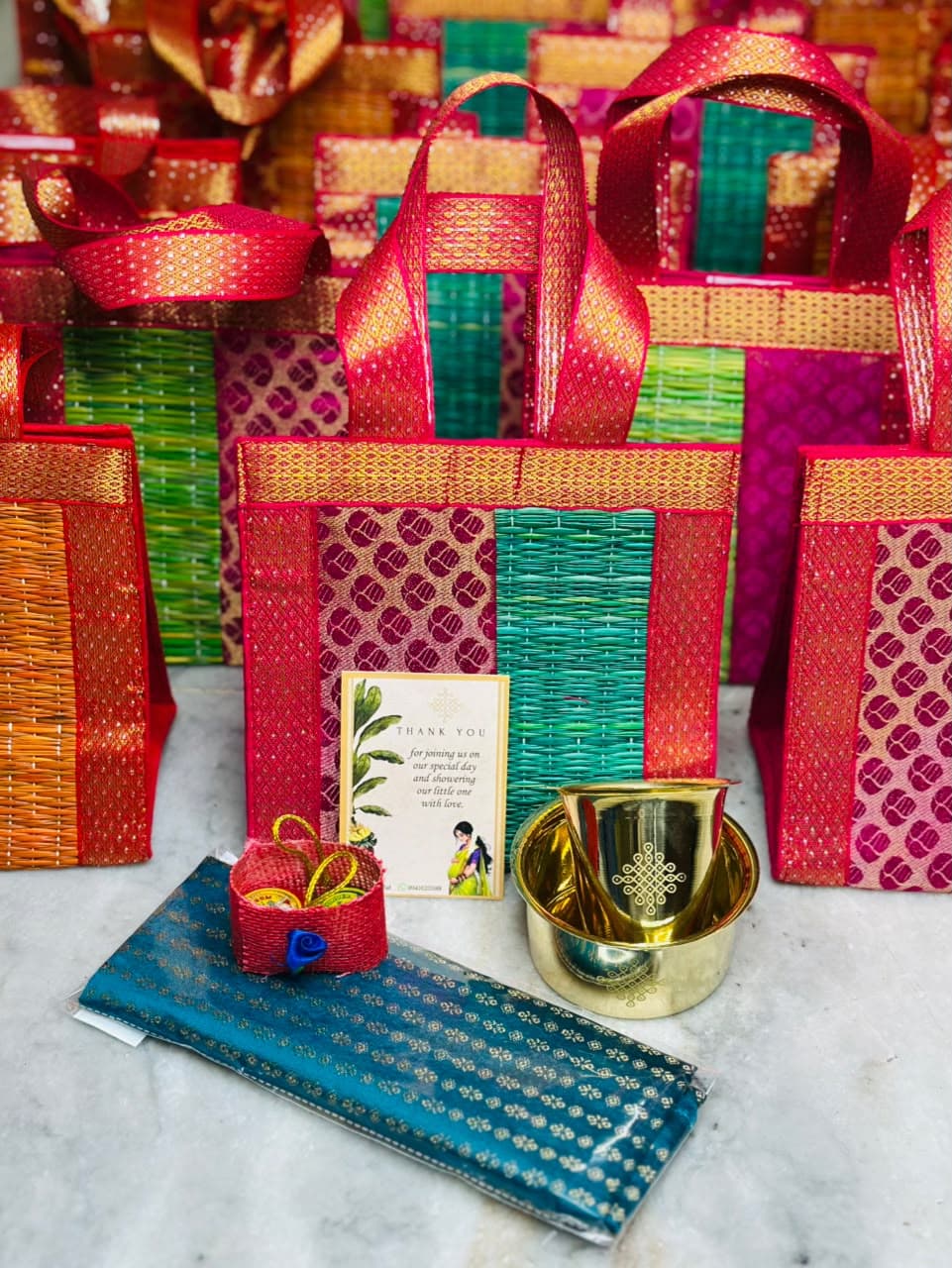 Kora Bag with Brass Davara Set