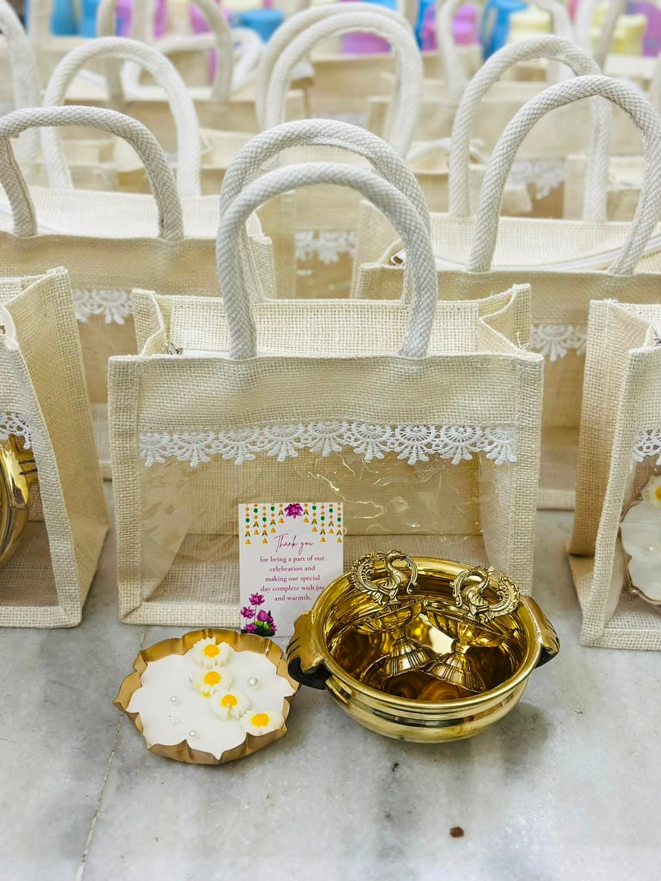 Brass Urli with Scented Candles
