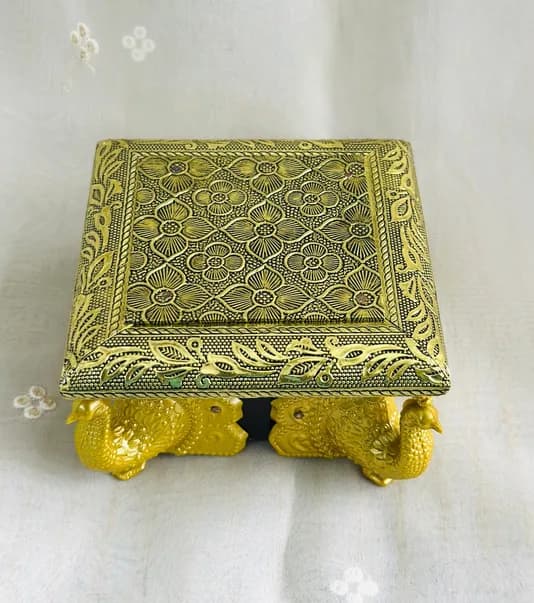 Brass Kolam Plate 5" — image 1